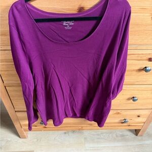 Charter Club Purple Relaxed Long Sleeve Top